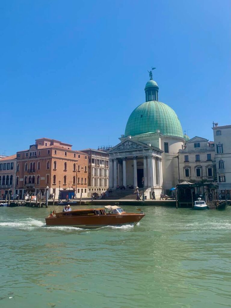The Church of San Simeone Piccolo in Santa Croce. The Santa Croce neighborhood is one of  the best places to stay in Venice Italy 