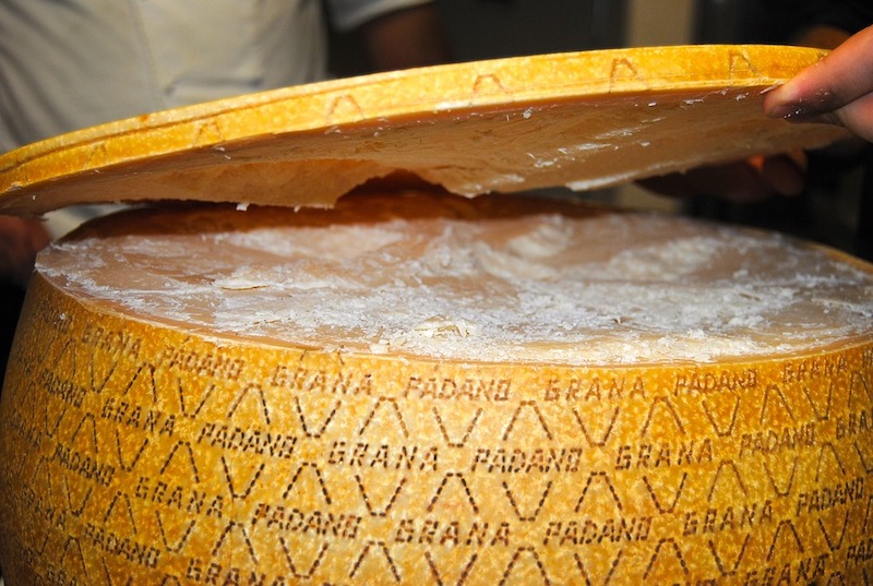 Grana Padano cheese. It is among the best Italian food in Italy