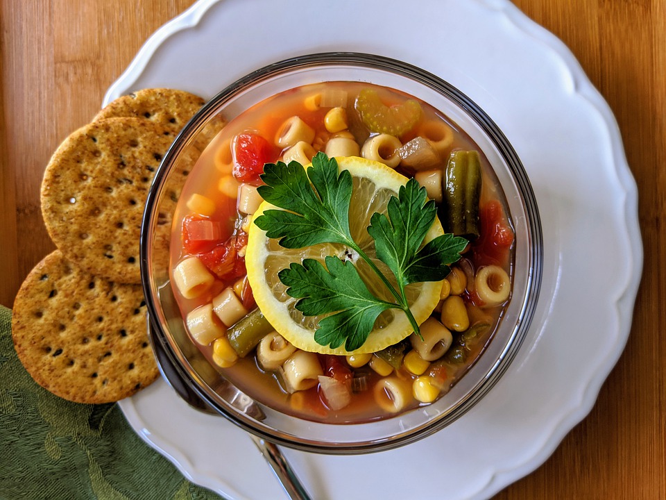 Minestrone soup. It is among the best Italian food 