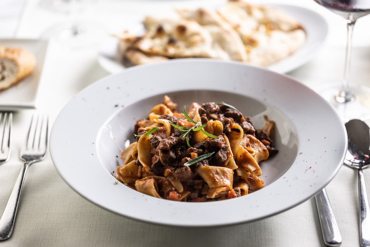 Pappardelle al cinghiale. It is a must try dish in Florence, Italy. It is among  the best Italian food in Italy.