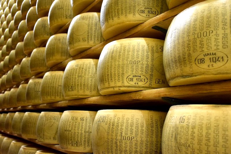 The Parmesan cheese is among the best Italian food to try in Italy