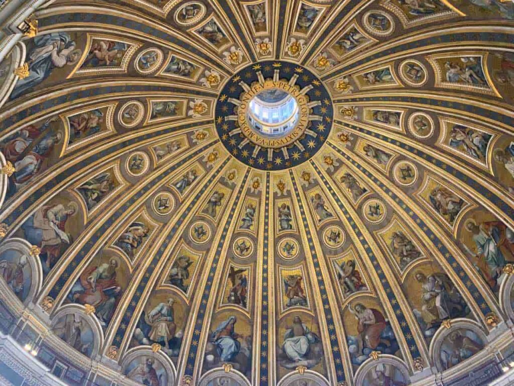 The cupola of St Peter’s Basilica in the Vatican. Seeing it is a must have item on any two days in Rome itinerary. 