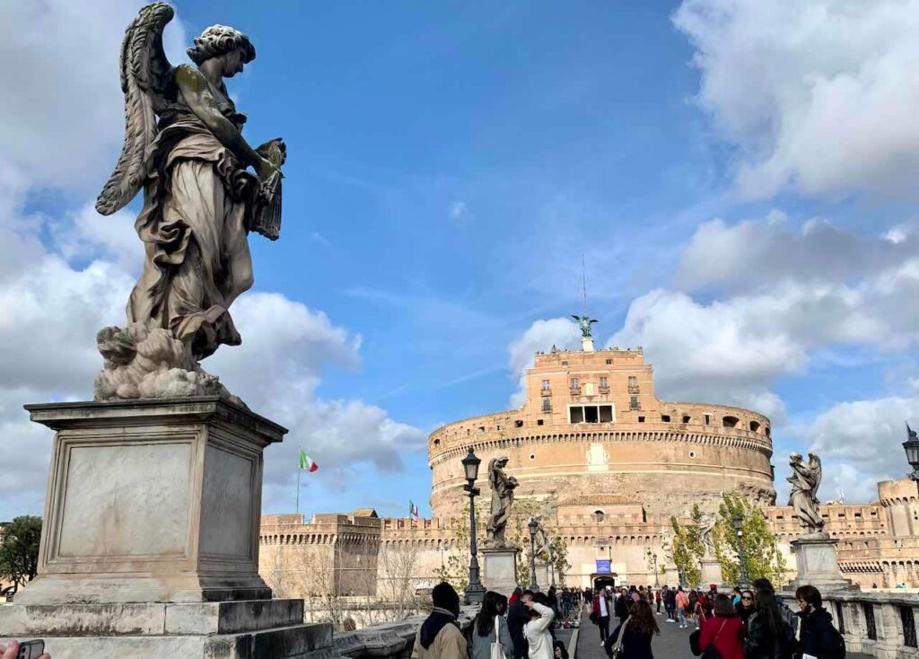 The Castle Sant’Angelo  in Rome. Touring it is among the best things to do in Rome. 