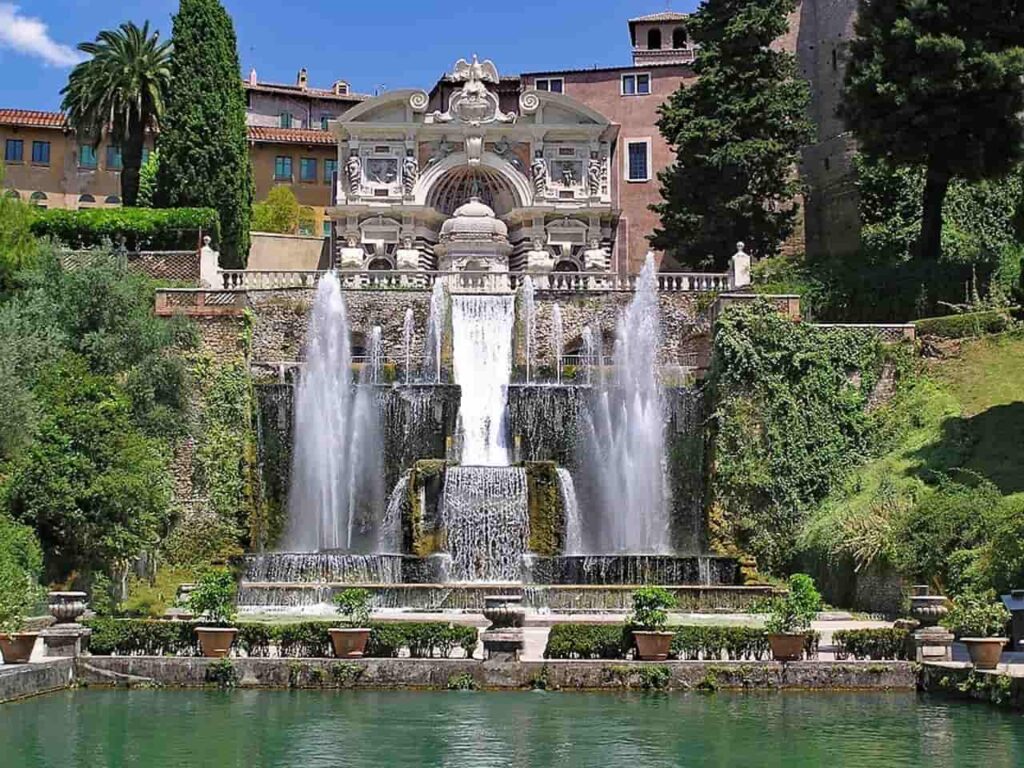 Villa d’Este in Tivoli. Visiting it is one of the best day trips from Rome. It is a great option for 3 days in Rome. 