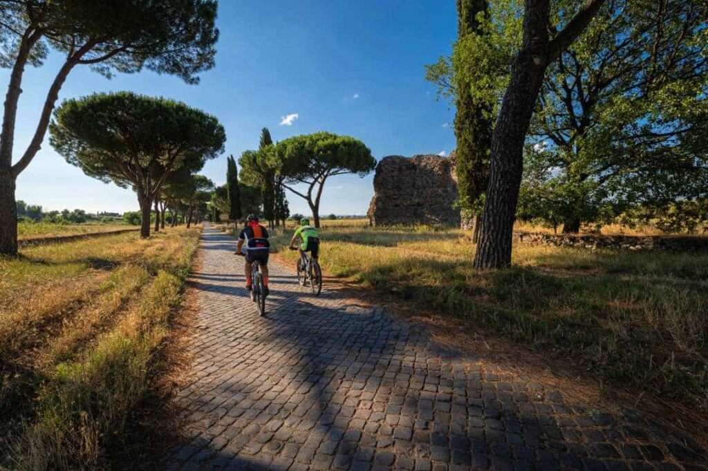 Biking along the Appian Way is among the best things to do in Rome Italy