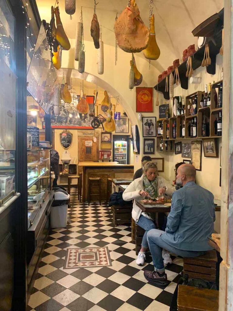 A restaurant in Trastevere on a restaurant-hopping in Trastavere. 