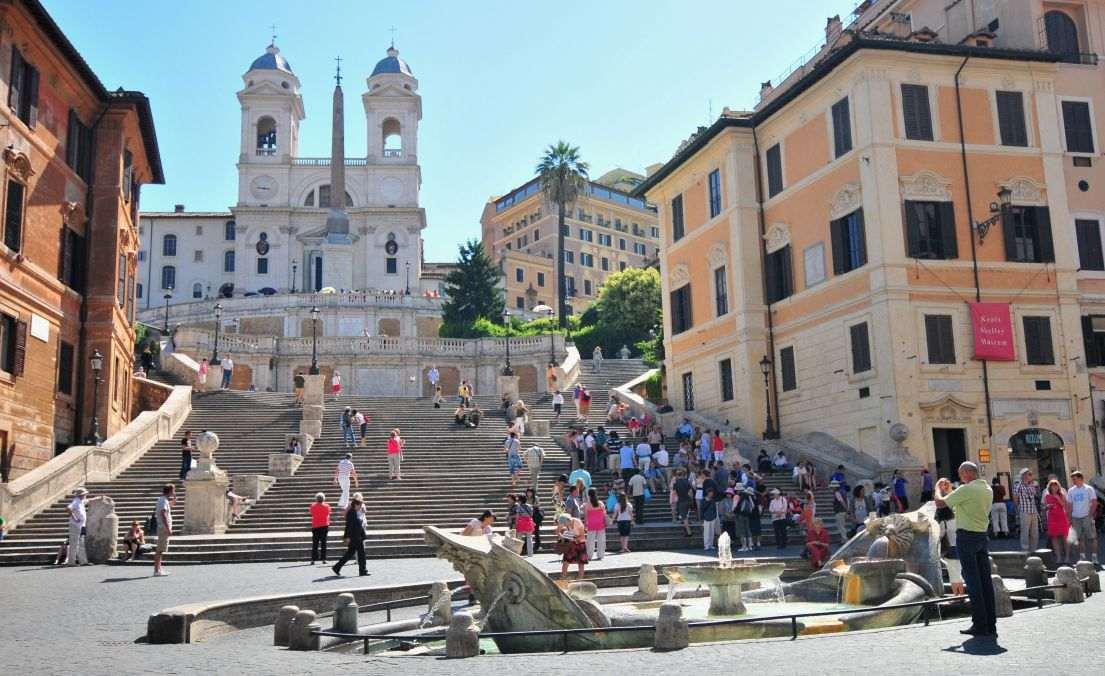 The Spanish Squarae with the Spanish Steps in 3 days in Rome 