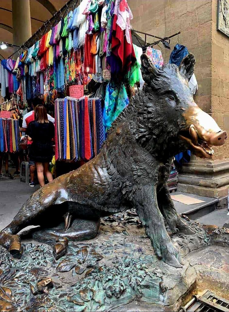 Il Porcelino, an iconic statue in Florence Italy 