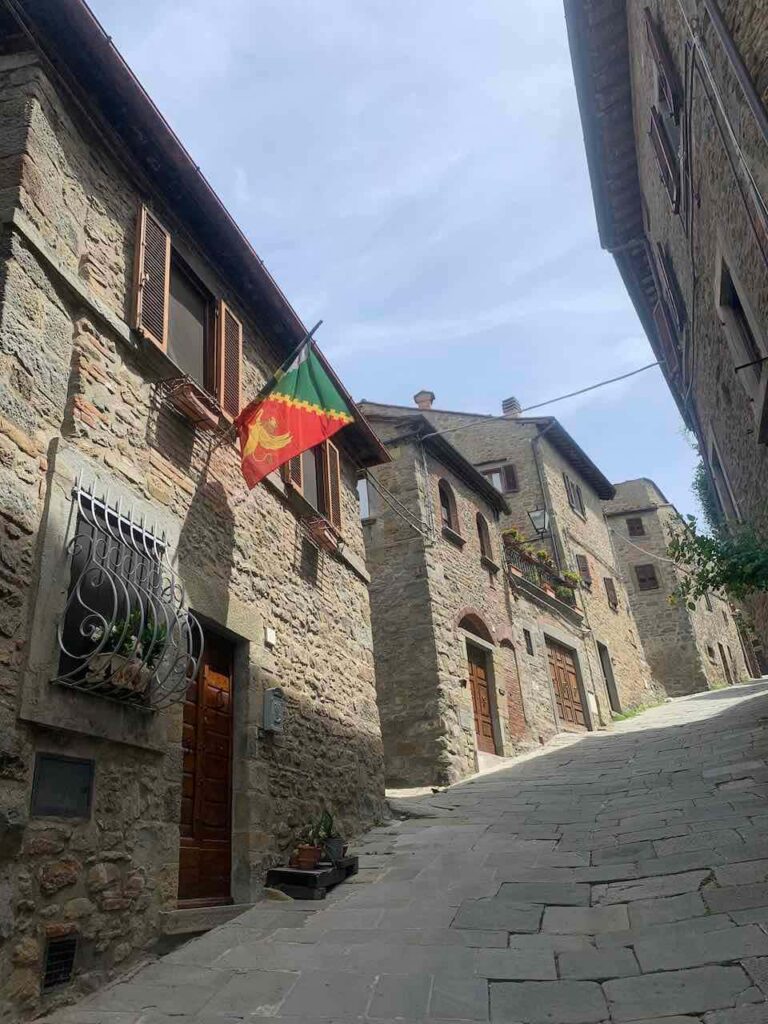 A hilly street of Cortona, Tuscany