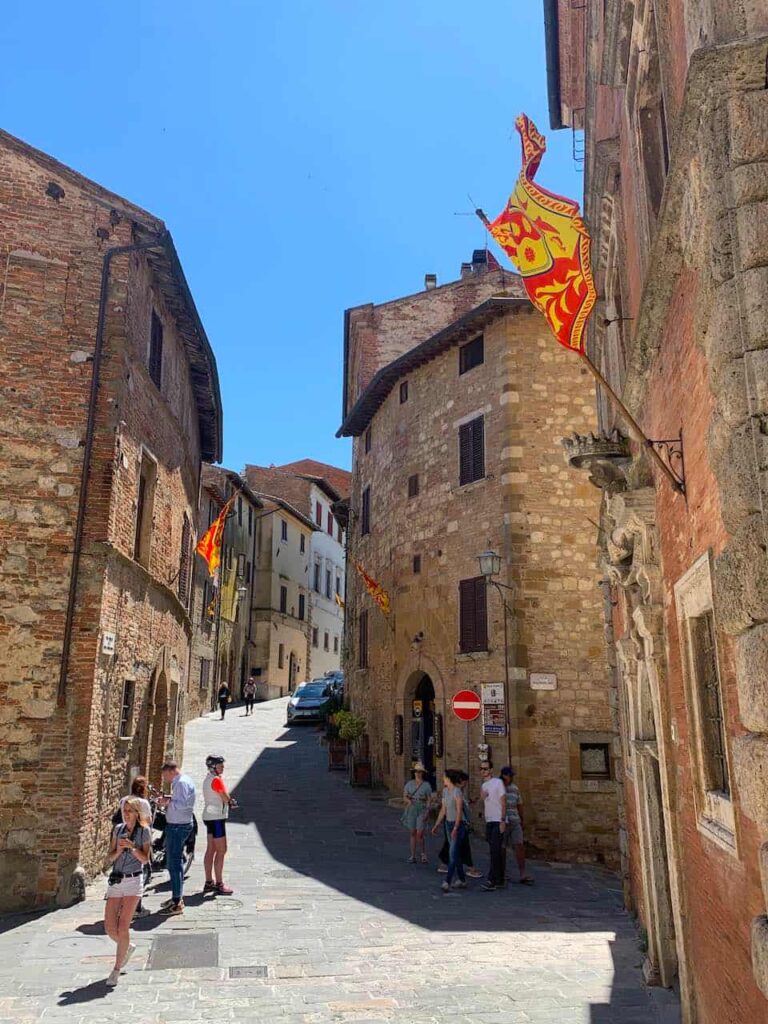An ancinet cobbled street in Montepulciano Tuscany