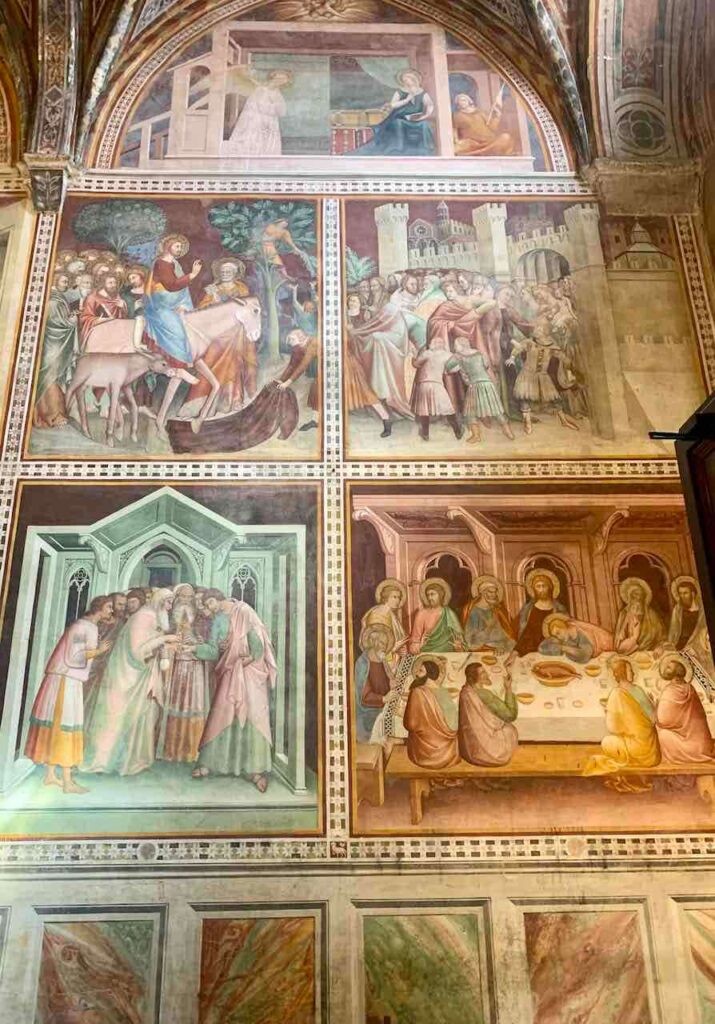 Frescoes inside the Cathedral of San Gimignano in Tuscany Italy 