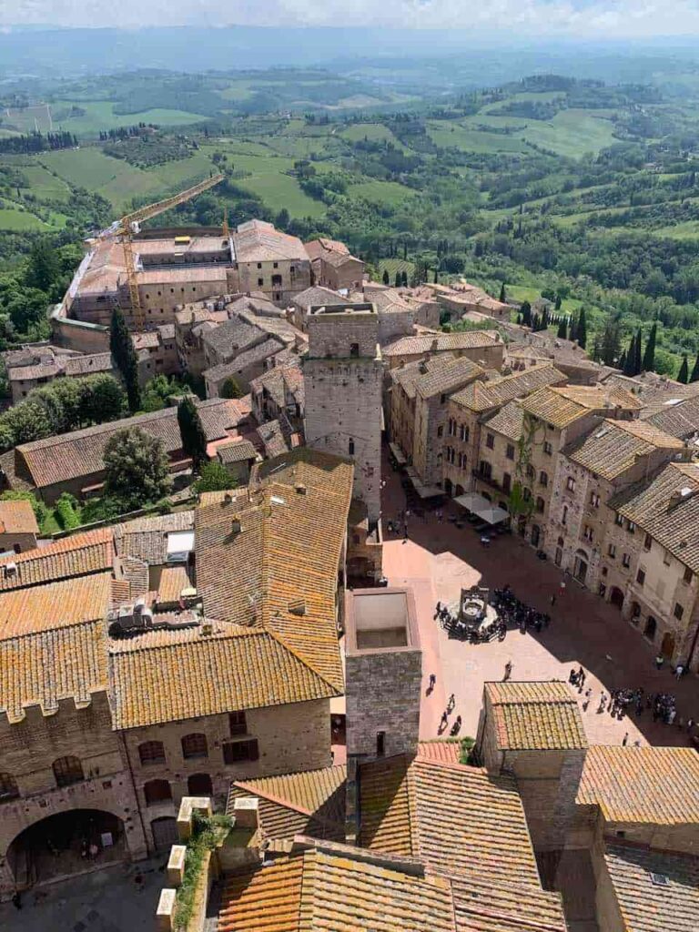Panoramic view of San Gimignano from the Torre Grossa