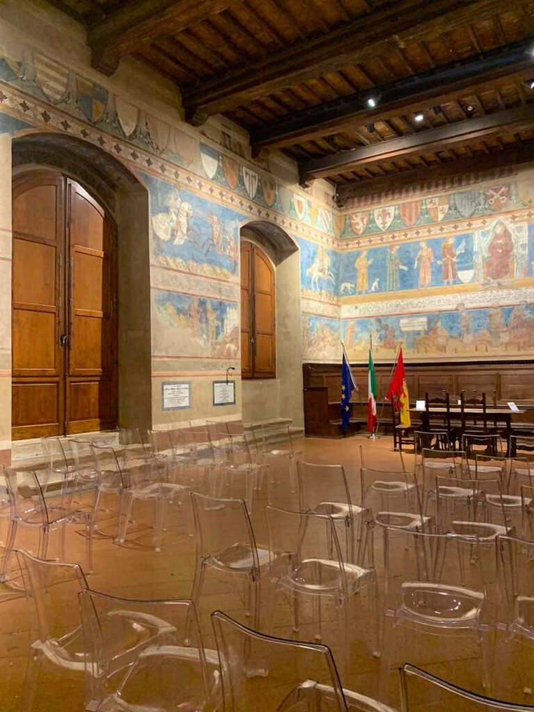 The frescoed Sala Dante of the Civic Museum in San Gimignano