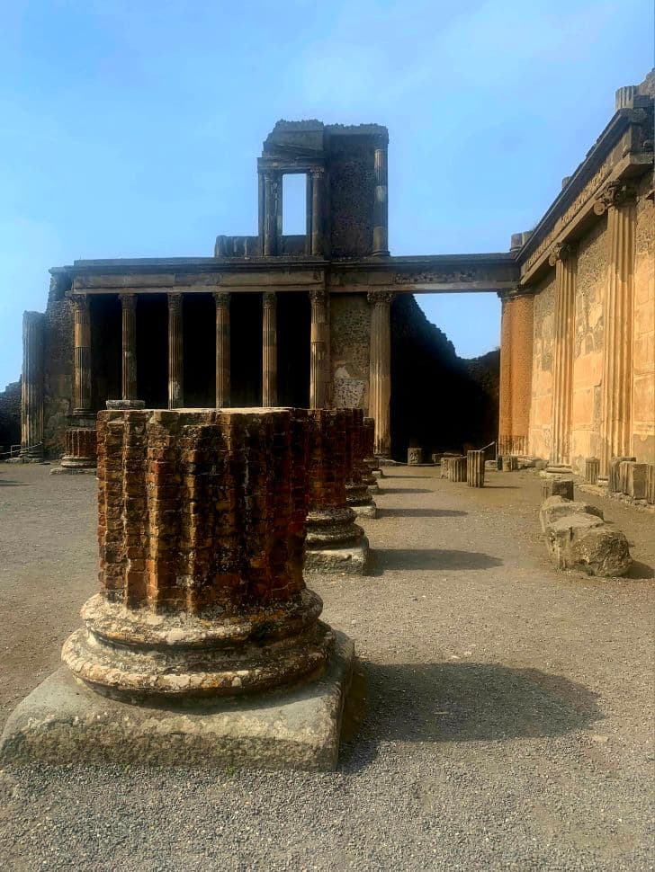 The Basilica in Pompeii, one of the oldest surviving Roman public buildings