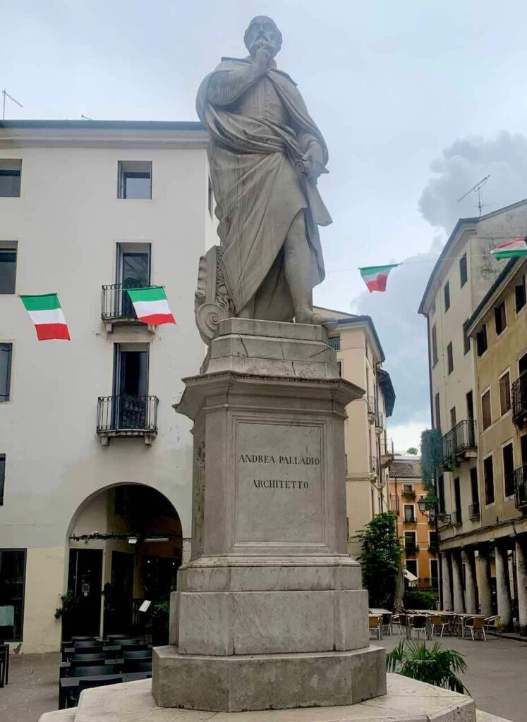 The statue of Andrea Palladio, the most famous citizen of Vicenza 