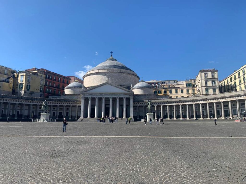 Piazza del Plebiscito one of the best areas to stay in Naples with kids