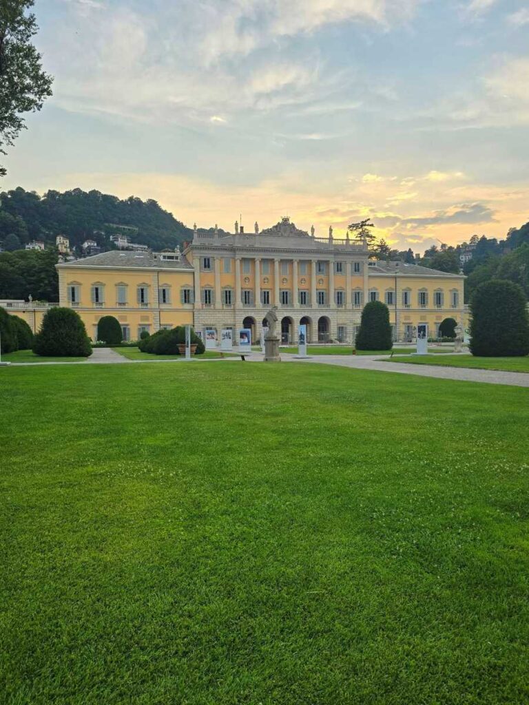 The neoclassical Villa Olmo in Como town on Lake Como