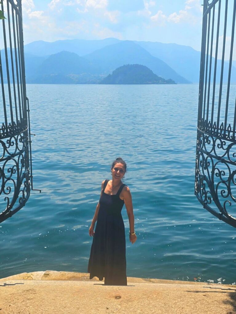 Milijana Gabrić satnding at Gates of Heaven in Varenna Lake Como 