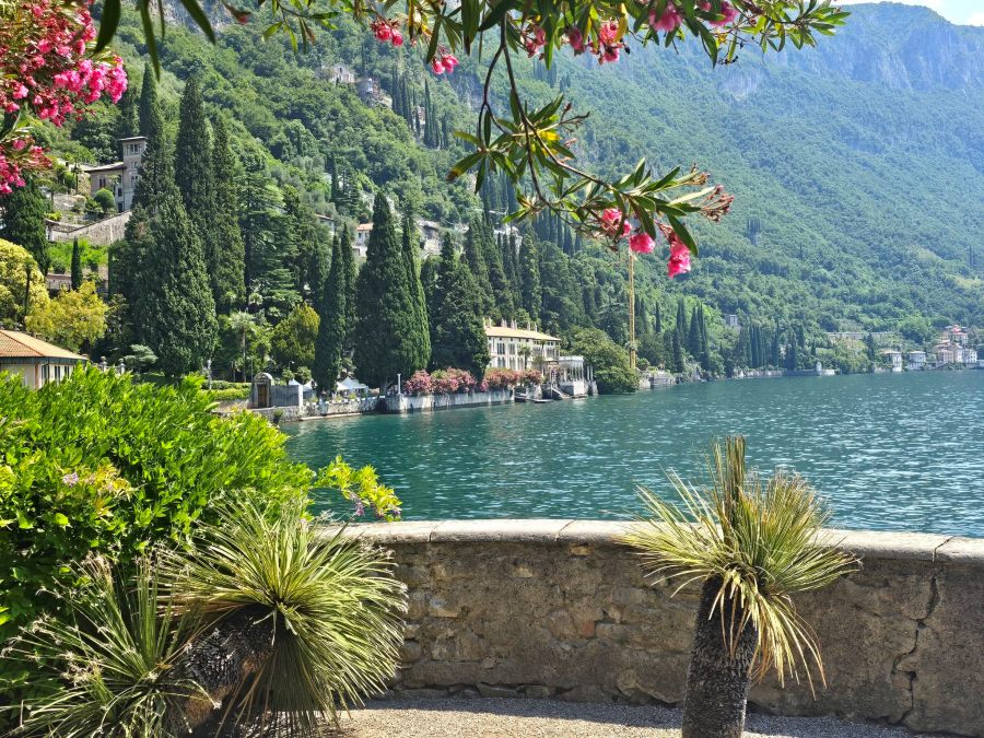 lush botanical gardens of Villa Monastero in Varenna, Lake Como