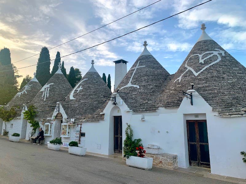 Conical-roofed trulli stone houses in Alberobello, Puglia, Italy