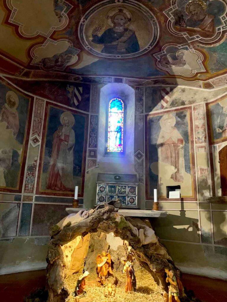 14th-century frescoes in the Cappella Sforzolini inside the Church of San Francesco in Gubbio, Italy
