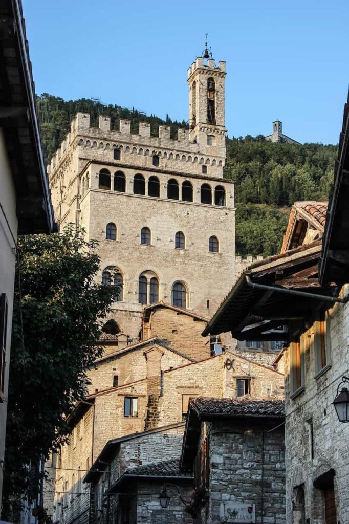 Ducal Palace (Palazzo Ducale) in Gubbio, Italy, a Renaissance stone building 