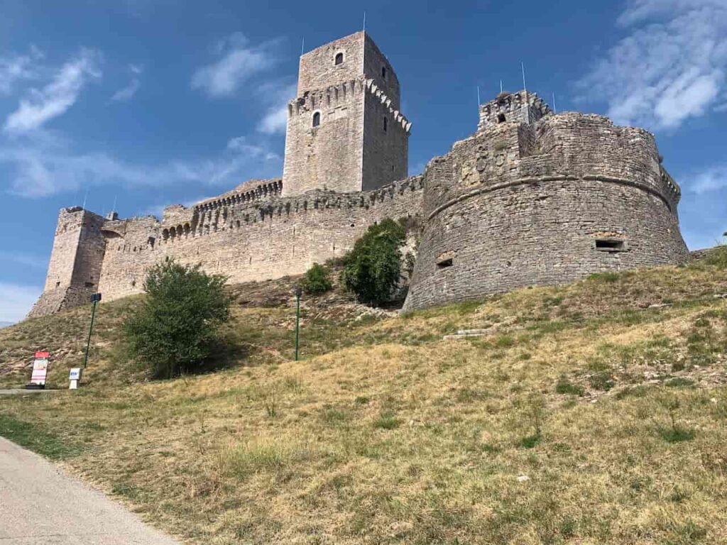 Rocca Maggiore fortress overlooking Assisi, Italy