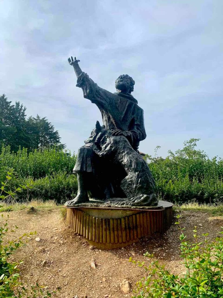 Statue of St. Francis of Assisi and the Wolf of Gubbio, Umbria, Italy