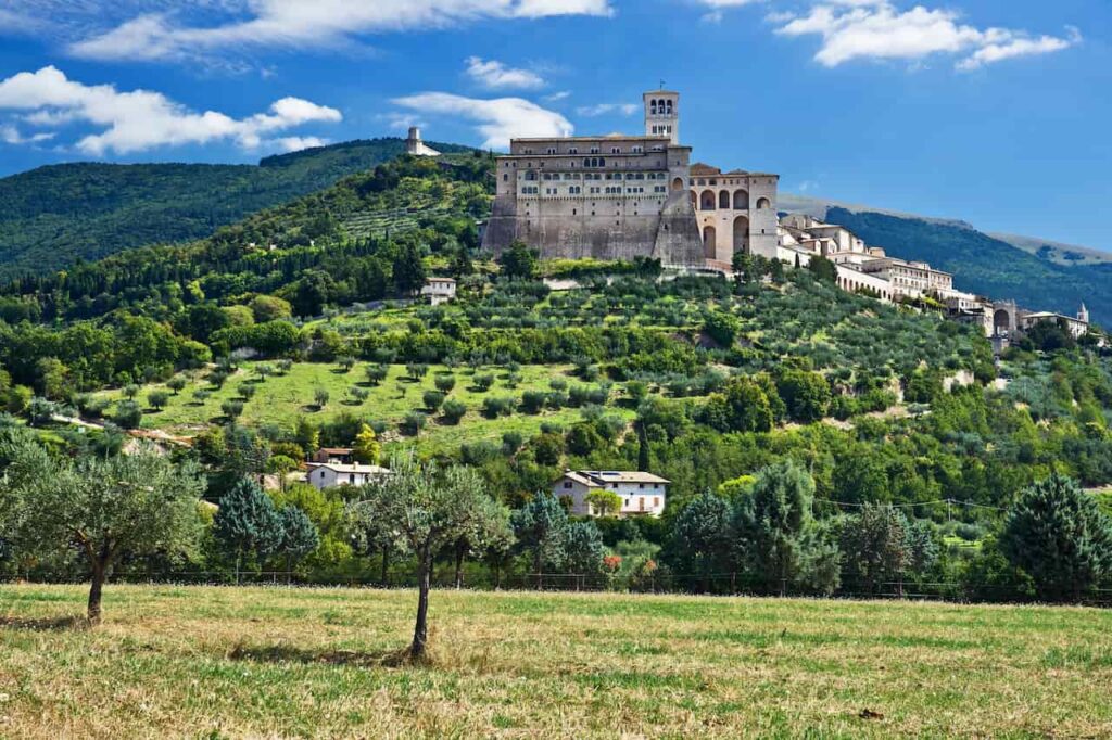 View of Assisi in Umbria, Italy